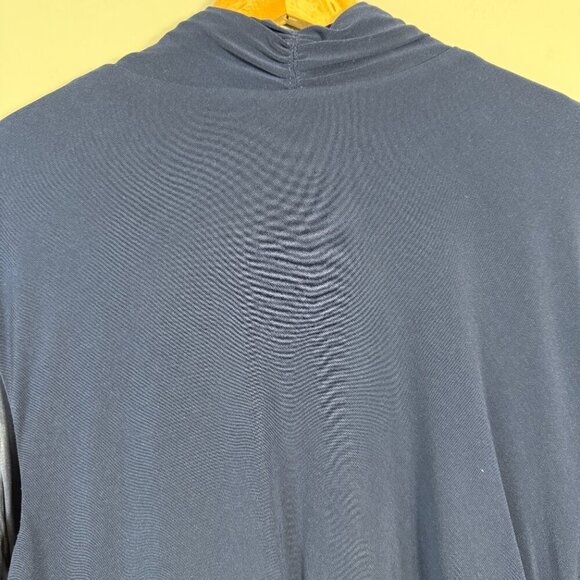 NWT Adrianna Papell Cowl Neck Draped Maxi Dress Women's 16W Navy Gown Sparkly - Picture 12 of 16